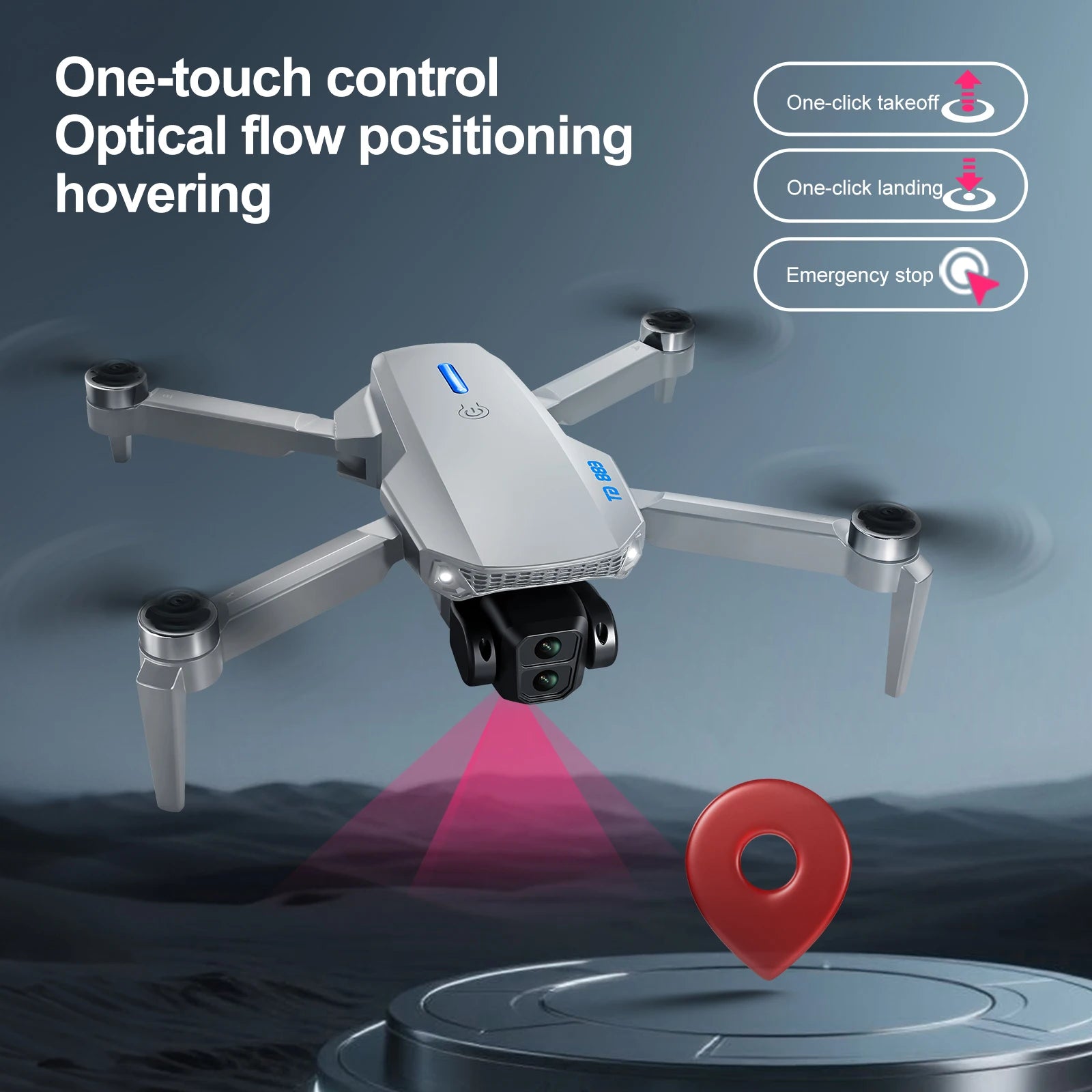 Drone E88GT 2025 – Quadrirotor Pliable 6K HD avec Écran 4,3"