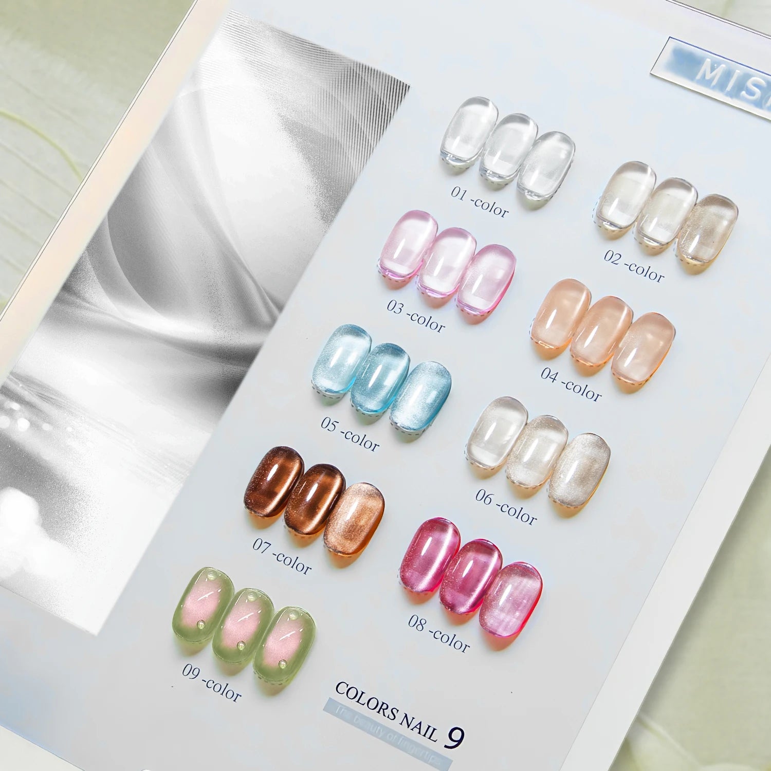 Gel magnétique œil de chat, 9 couleurs, 7,5 ml