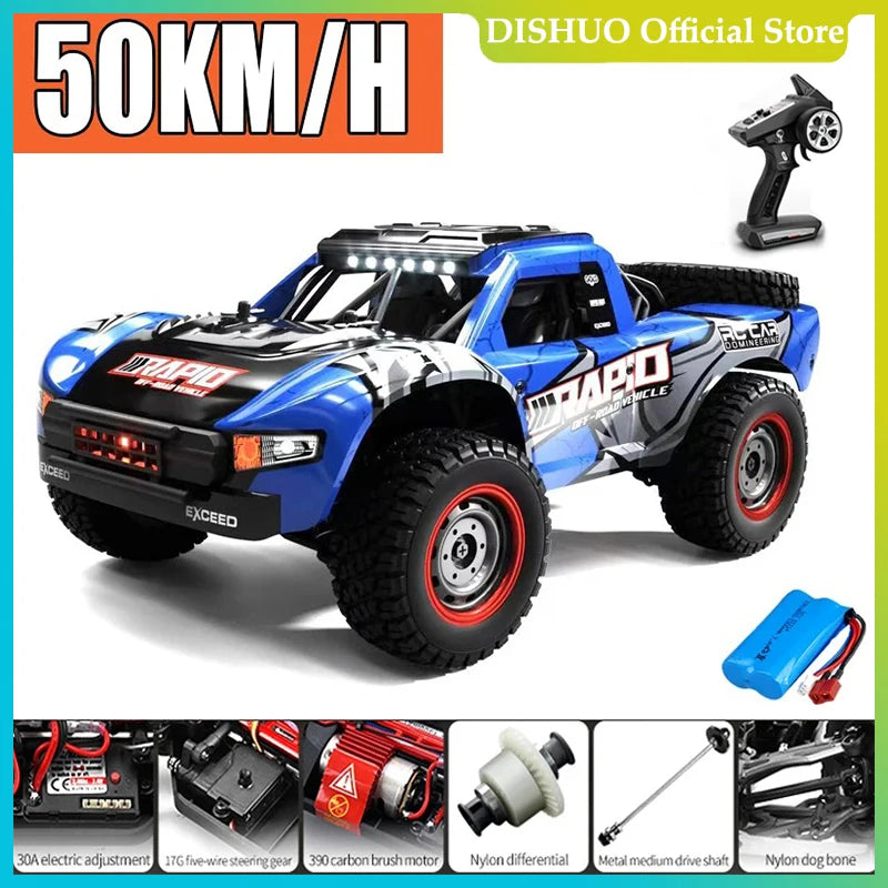Voiture Rc tout-terrain 4x4, 50 km/h ou 70 km/h, moteur sans balais à grande vitesse, Monster Truck 1/16, voitures de course dans le désert/neige, jouets pour garçons