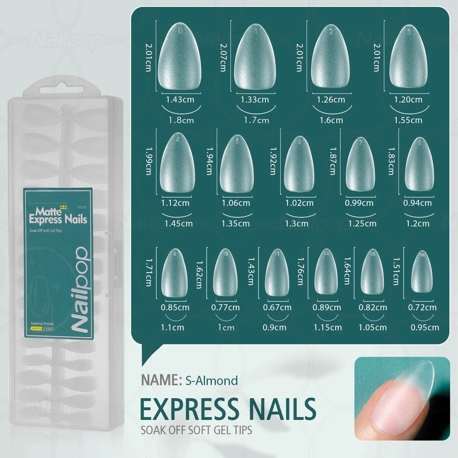Faux ongles mats et doux, 240 pièces