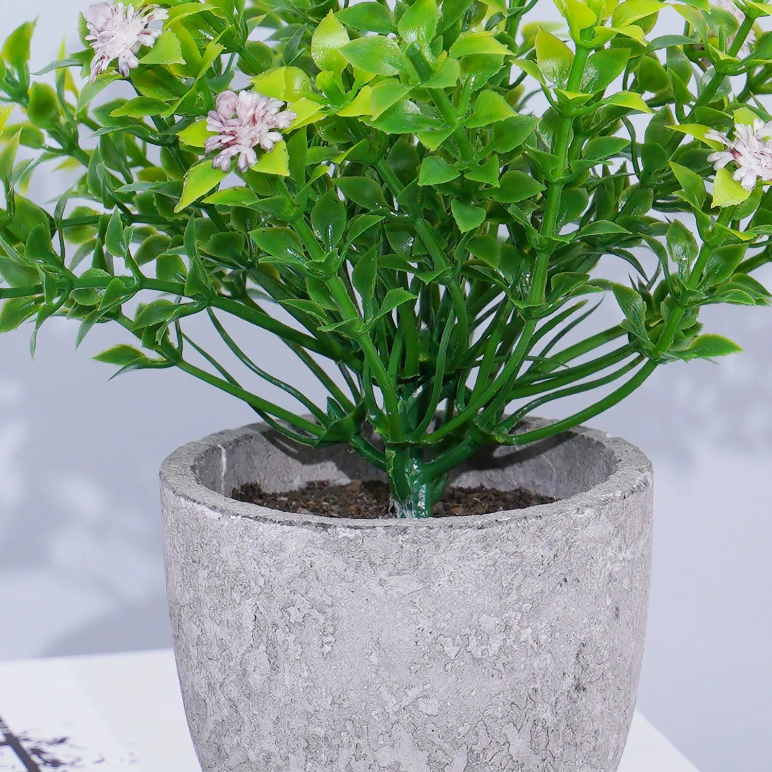 Artificial Plant,Mini Momentary Artificial Flower Baby's Breath,Small Simulated Potted Plants Fake Flowers Office Table Potted Ornaments Garden Decor