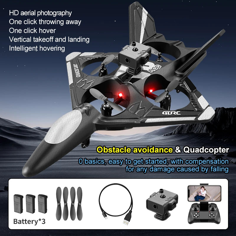 Avion RC en mousse V31 Pro avec caméra 6K et contrôle radio 2.4G