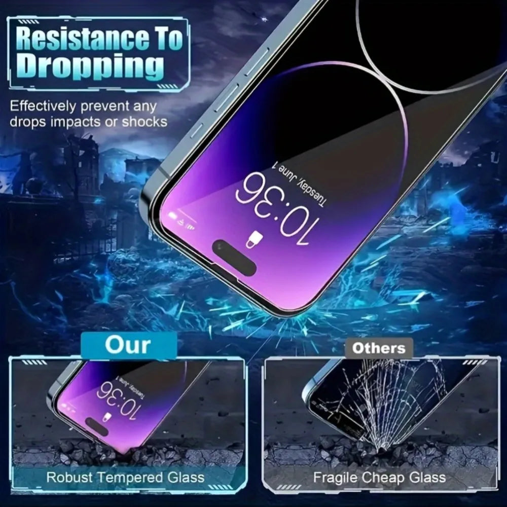 Lot de 2 protections d’écran en verre trempé HD transparent pour iPhone