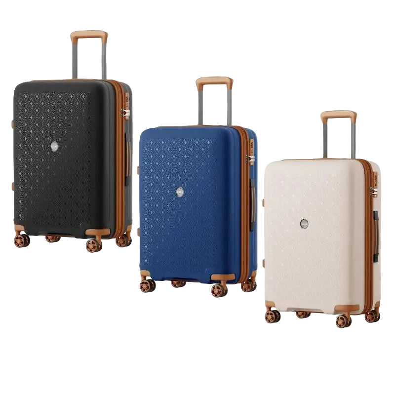 KONO Étui rigide en polypropylène avec porte-gobelet, extensible, léger et robuste, boîtier de chariot à verrouillage TSA à 4 roues