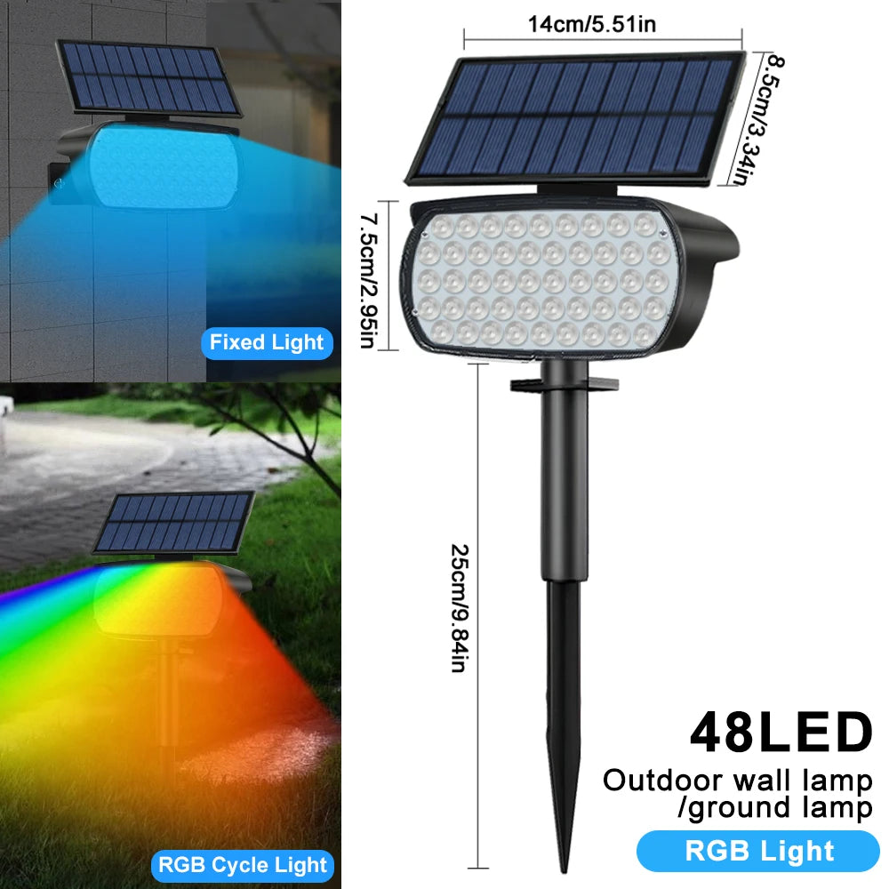 Spot Solaire Paysage 136 LED – Éclairage Extérieur Étanche pour Jardin, Allée et Voie