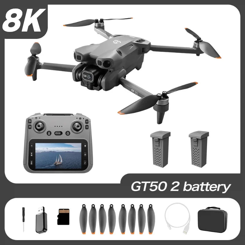 Original GT50 Drone – Dual 5G 8K Camera, Built-in Screen, Obstacle Avoidance