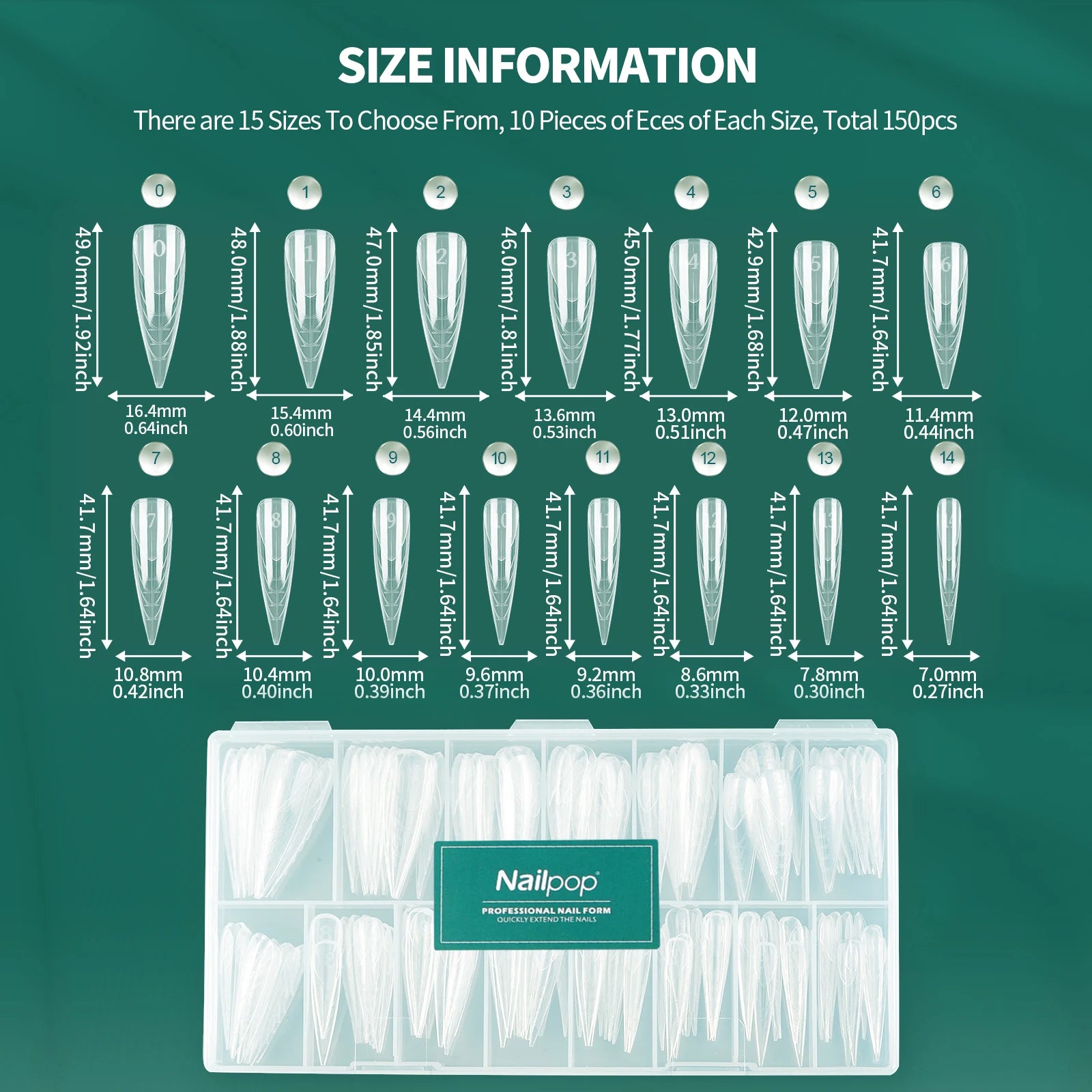 Formes d’ongles français double forme, 360 pièces, 6 styles uniques