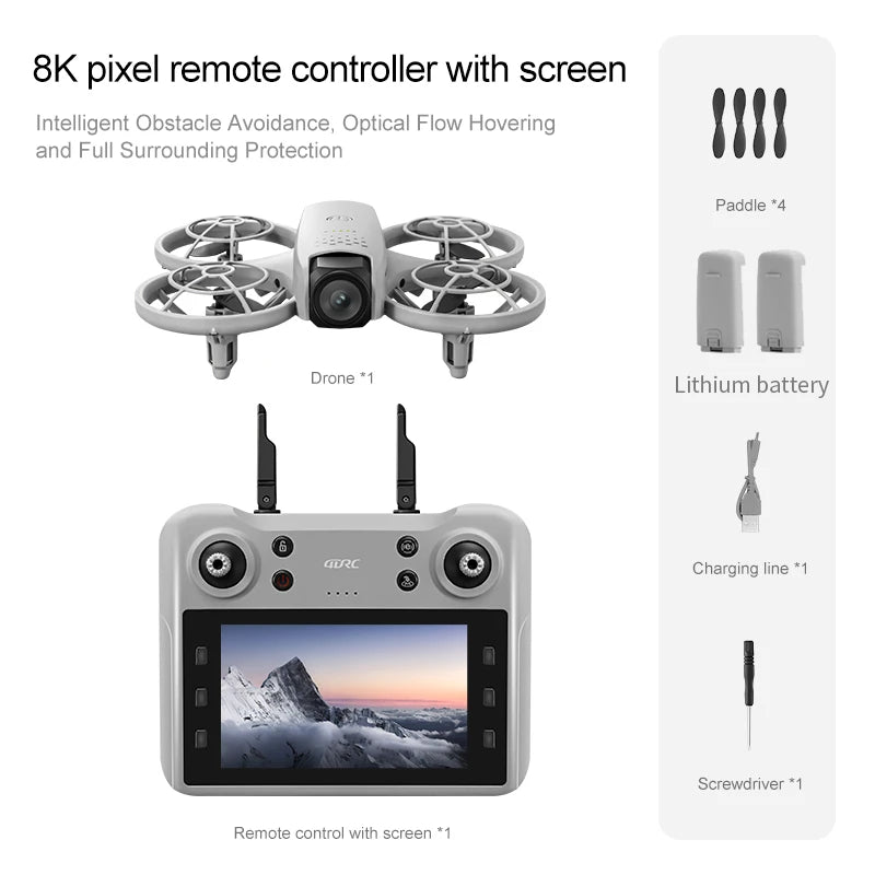 V53 RC Drone 2025 – Double Caméra 8K HD, Photographie Aérienne, Télécommande avec Écran