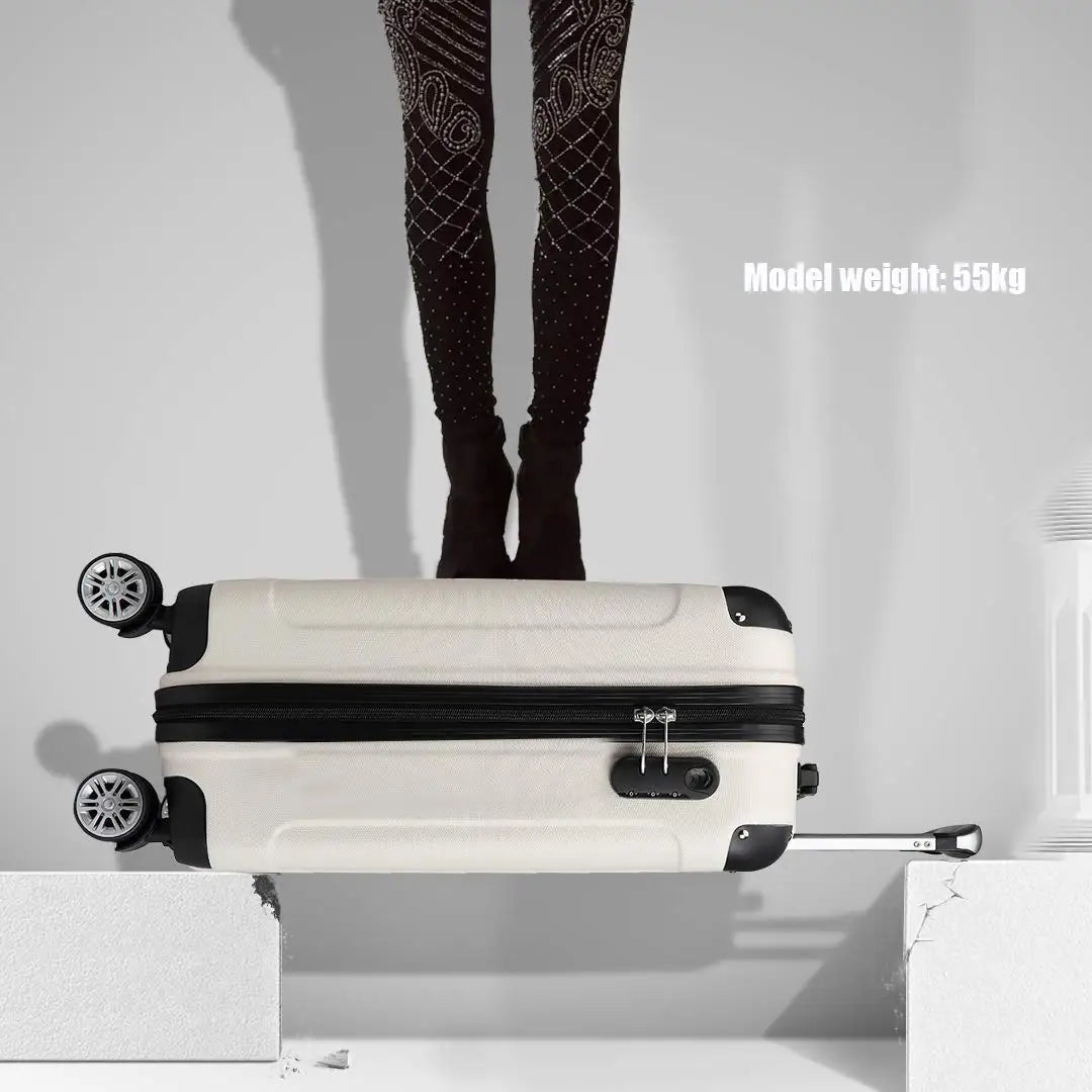 Valise trolley légère et rigide avec 4 roues jumelles KONO – Matériau ABS