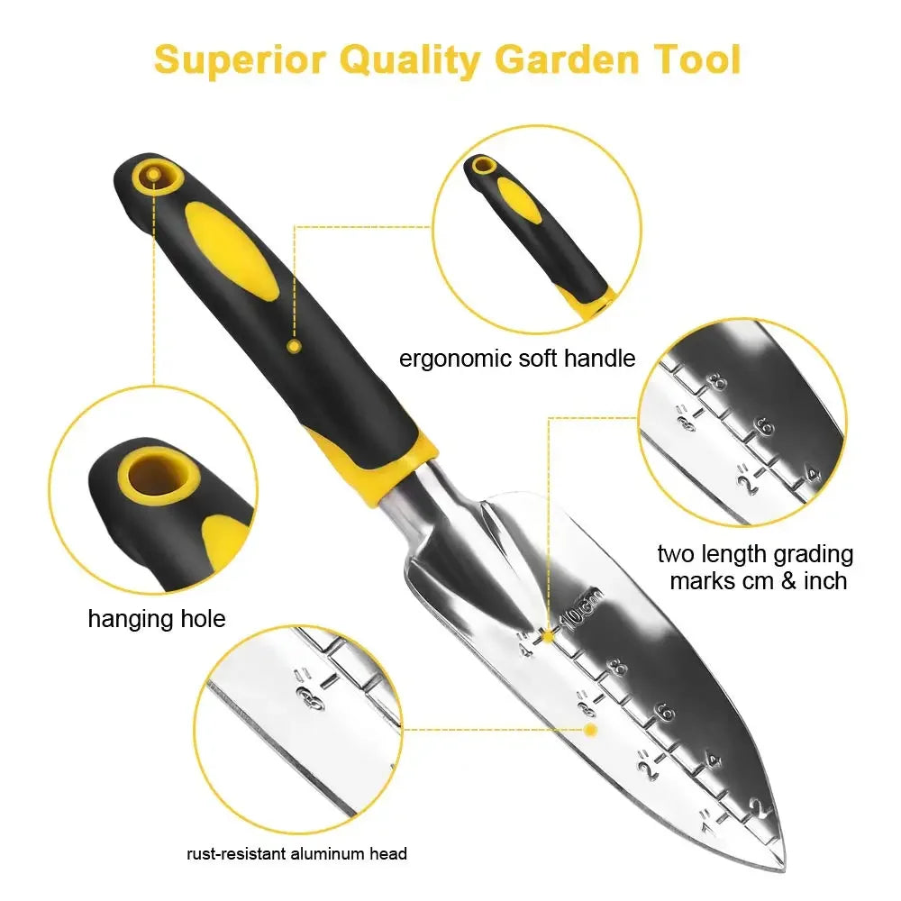 Hand Garden Tool with Ergonomic Handle Trowel Rake Cultivator Weeding Tools Farmland Transplant Bonsai Gardening Lawn