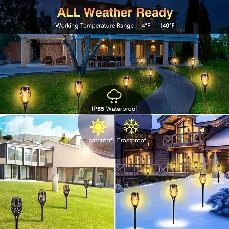 LED Solar Lamp, Flickering Light, Waterproof Light, Garden, Outdoor Decoration