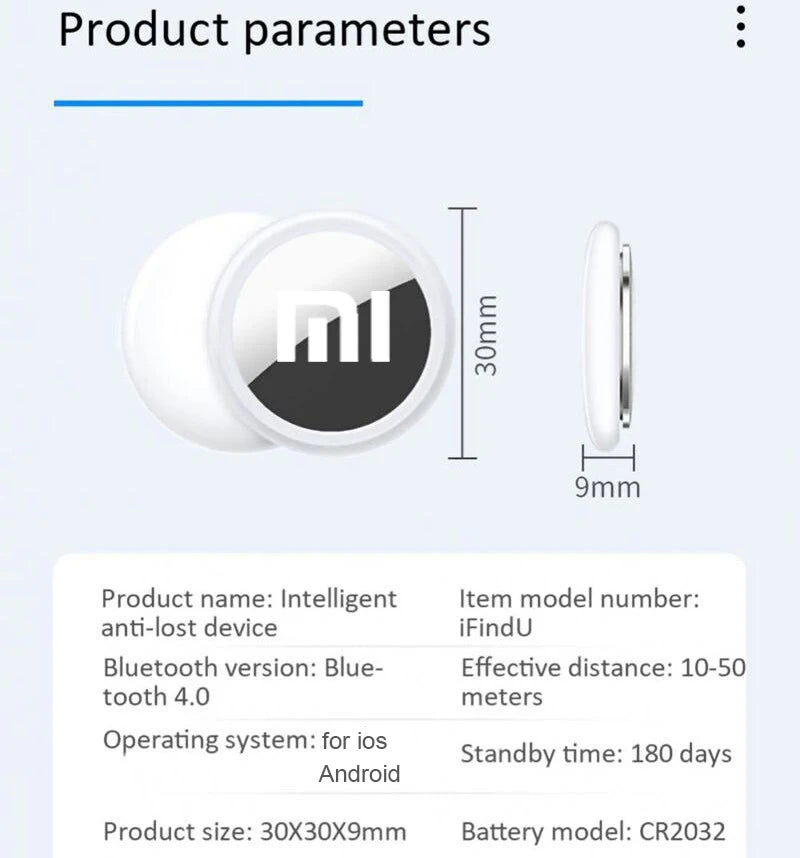 Traqueur de localisation GPS, pour animaux de compagnie, appareil anti-perte, mini localisateur de suivi portable, Smart Finder Bluetooth 4.0