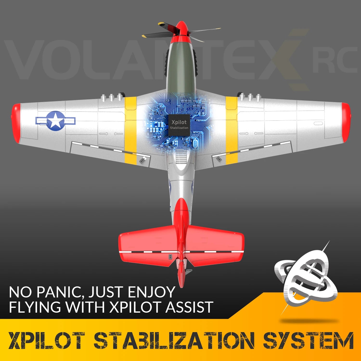 One Key Fly RC Airplane with Xpilot Stabilization System D RC Airplane RTF Mustang Airplane 2CH 4CH 761-5 RTF 