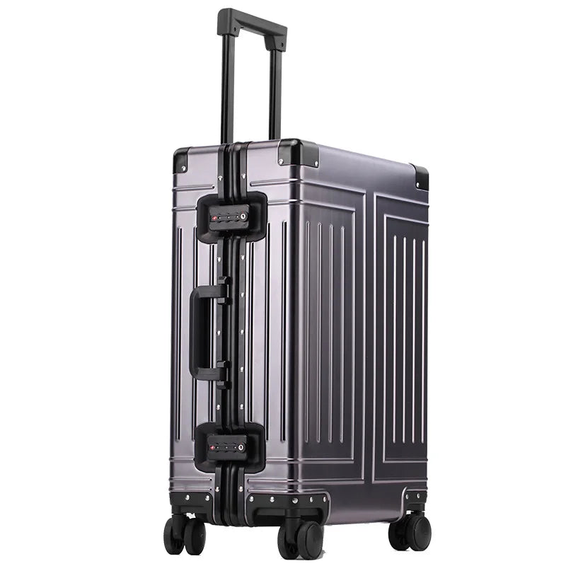 Valise rigide en alliage d’aluminium-magnésium SUSHIMU – bagage à roulettes, 20, 24 et 28 pouces