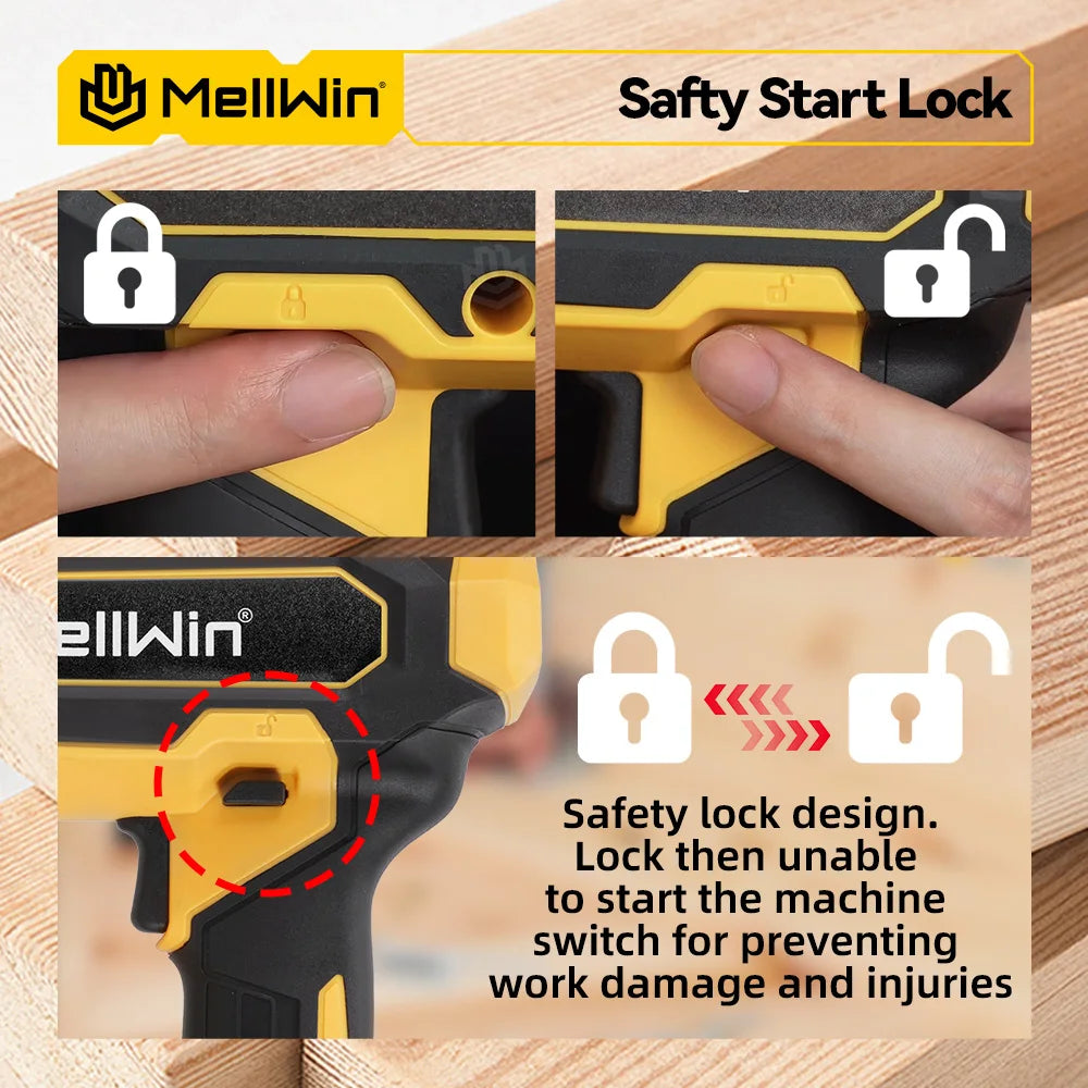 MELLWIN pistolet à ongles électrique sans fil 2 Mode agrafeuse sans fil travail du bois encadrement agrafeuse pistolet outils F30 pour Makita 18V batterie broche