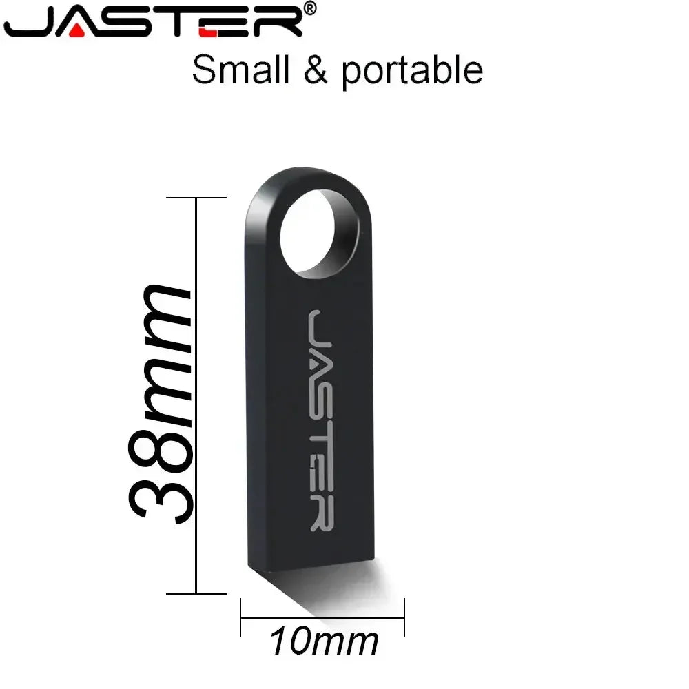 Clé USB 2.0 JASTER en métal 64 Go Noir Clé USB haute vitesse 32 Go 16 Go Clé USB Porte-clés gratuit Disque U 8 Go 4 Go Pour ordinateur portable