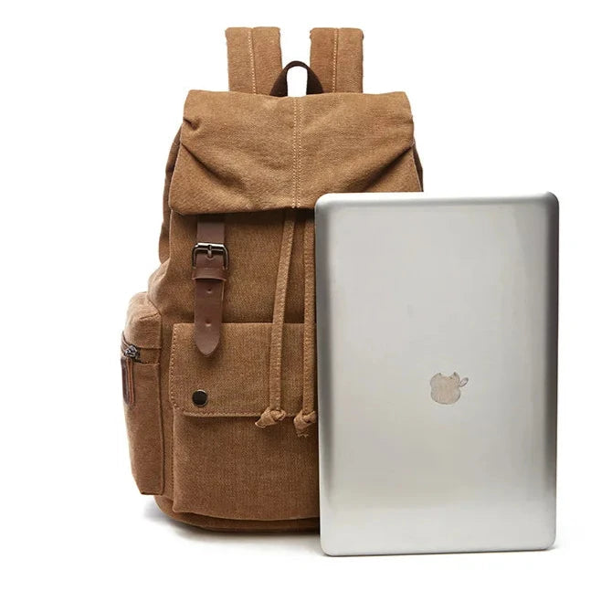 Retro Canvas Backpack, Sturdy and Durable Computer Backpack, School Bag for High School, College, College Students