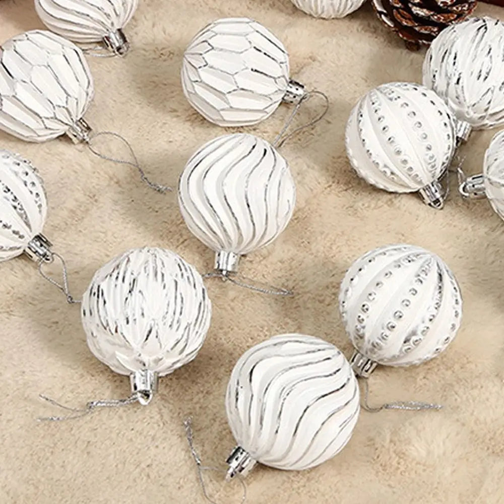 Set de boules de Noël Peint en Plastique Galvanisé, Décor d'Arbre de Noël, 6cm, 16 Pièces