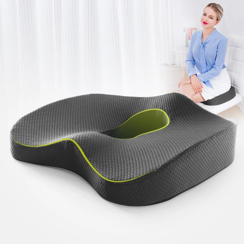 Memory Foam Seat Lumbar Support Cushion Chair Cushion Car Seat Cushion Hip Massage Pillow Office Chair Cushions Orthopedic Support 