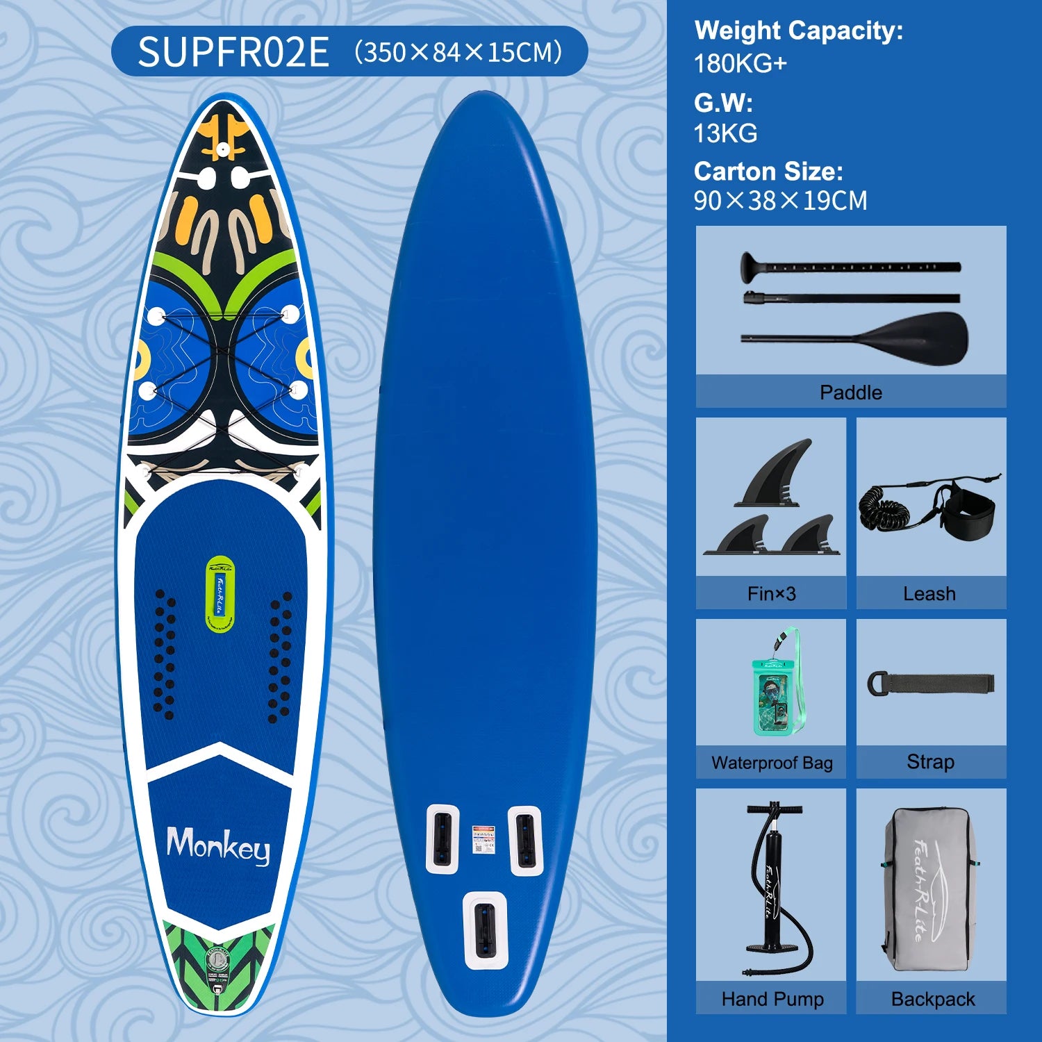 Planche de Paddle Gonflable avec Accessoires (335 / 350 / 385 cm) - Feath-R-Lite Koi Sup