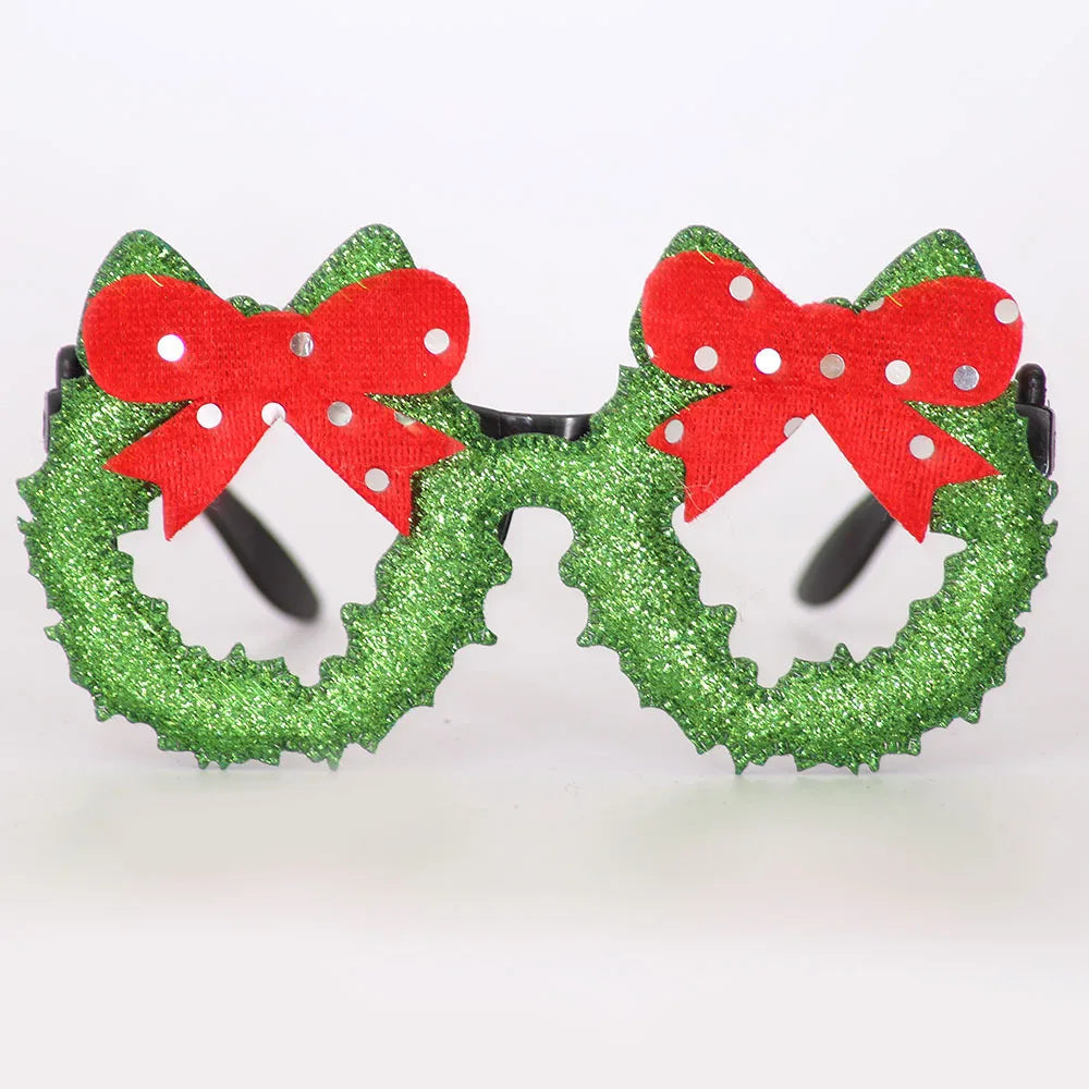 ACCESSOIRE CRAZY PARTY Décorations de Noël, lunettes de Noël pour enfants, ornements de Noël 2024, père Noël, bonhomme de neige, bois, montures de lunettes