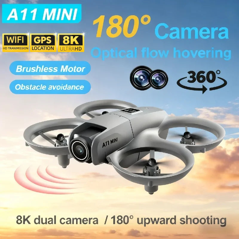 Drone A11 Mini 8K – Caméra HD, évitement d’obstacles, moteur sans balais