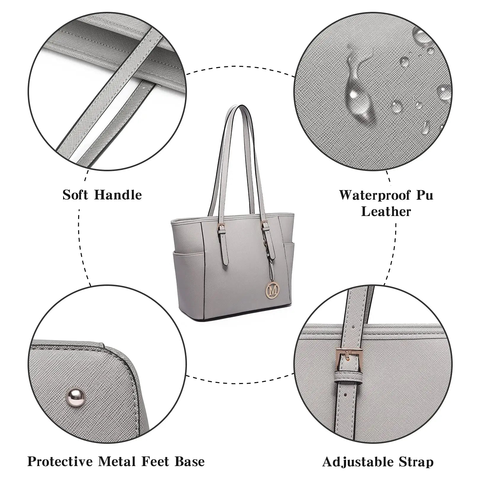 Sac à main pour femmes Miss Lulu – grand sac de shopping avec bandoulière réglable