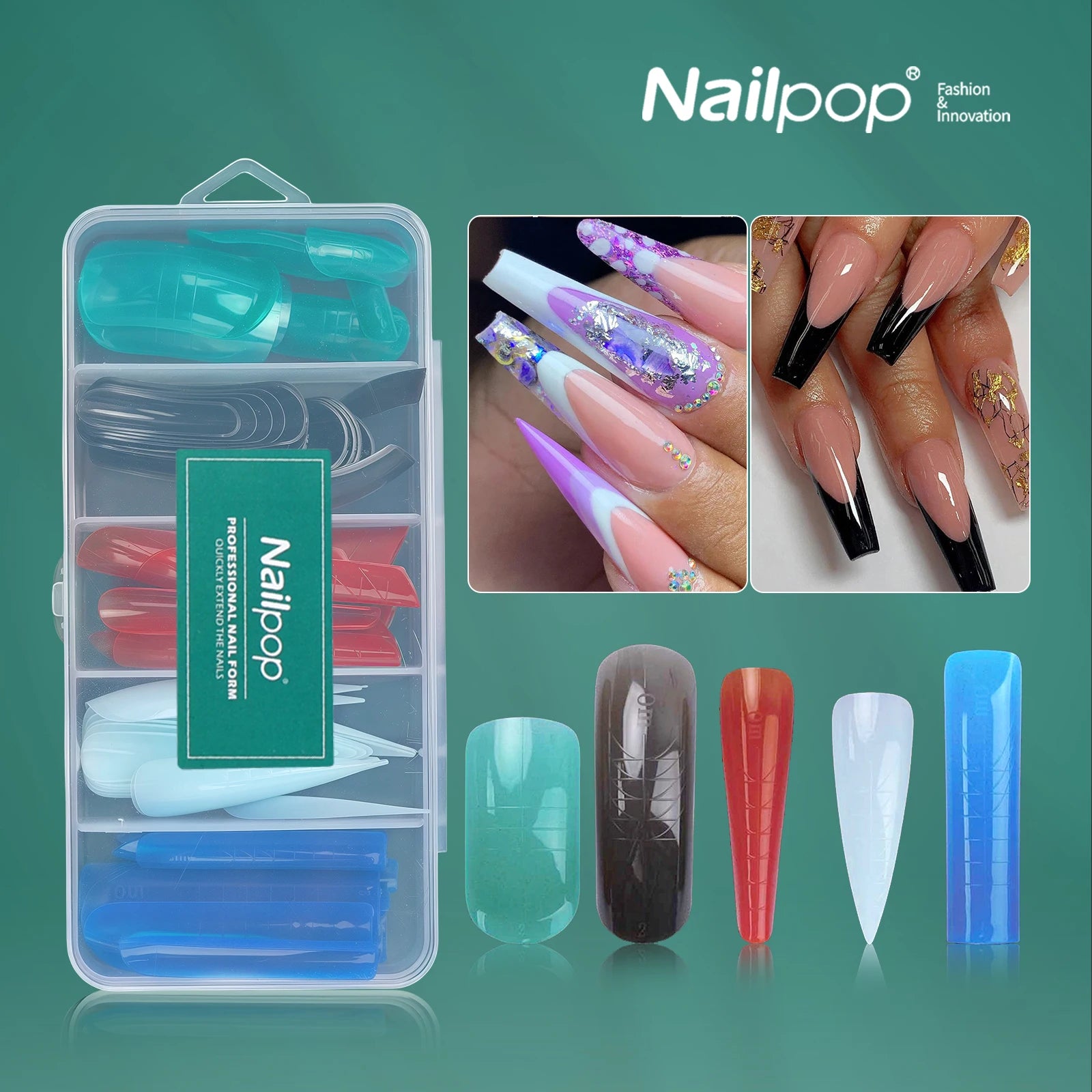 Ensemble d'extensions d'ongles en gel XR, formes doubles colorées, 75-360 pièces