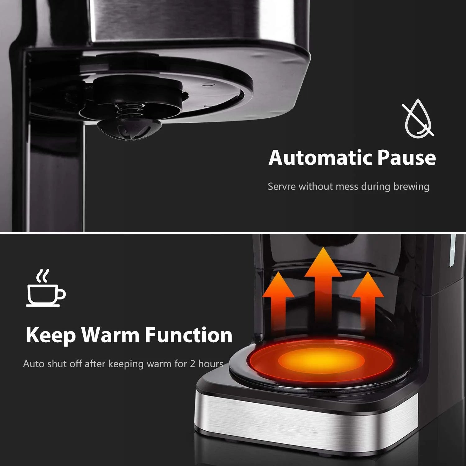 XEOLEO Automatic Drip Coffee Machine, Glass Kettle, American Espresso Coffee Maker, Keep Warm Coffee Pot, 1.5L, 73 Maker