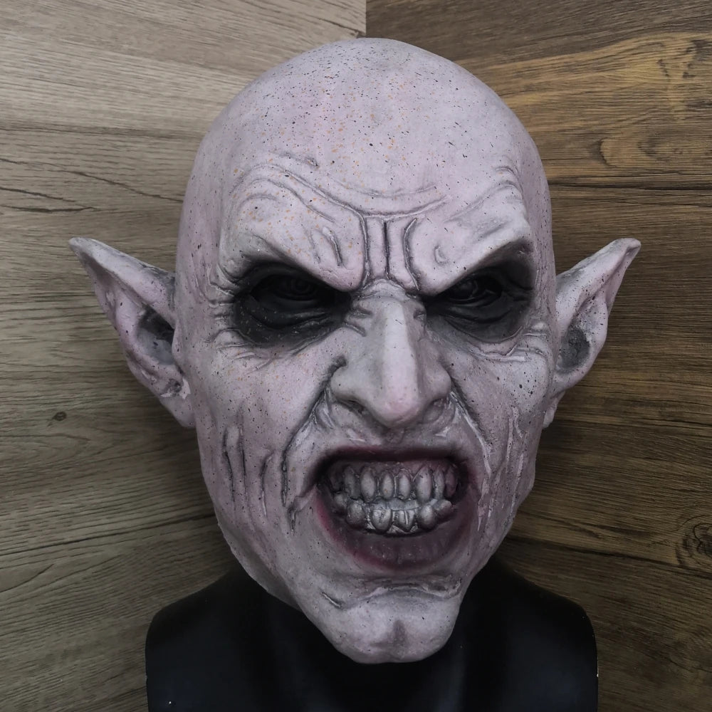 Nosferatu gris Vampire Latex effrayant Halloween masque terreur fantôme diable masque danse fête effrayant biochimique Alien Zombie casquettes masque