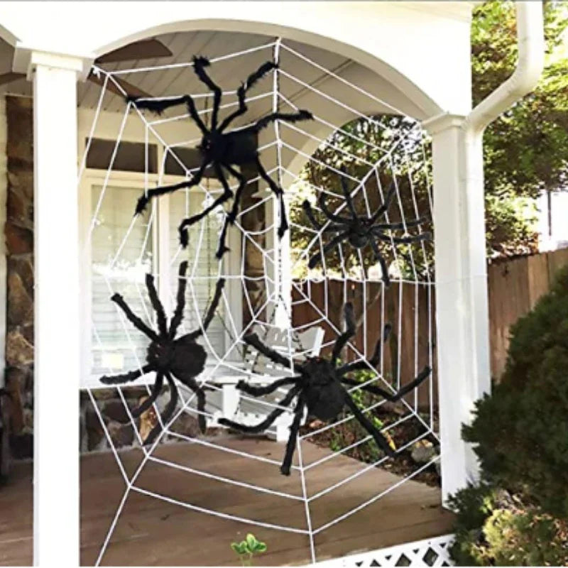 Peluche Araignée Noire Surdimensionnée – Décoration Halloween 30–90 cm