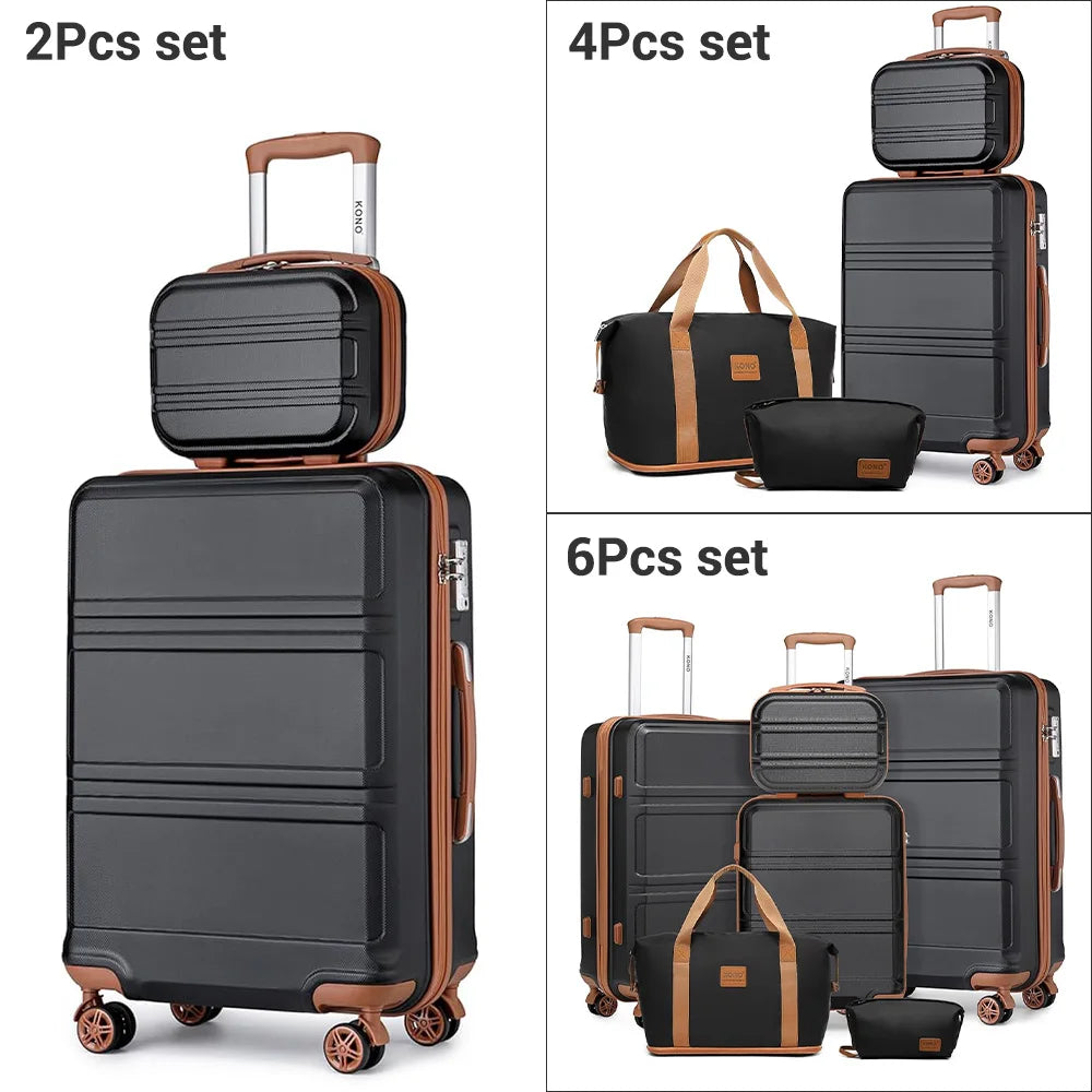Trousse de beauté et ensemble de bagages 2/4/6 pièces KONO – Valises rigides et sacs de voyage