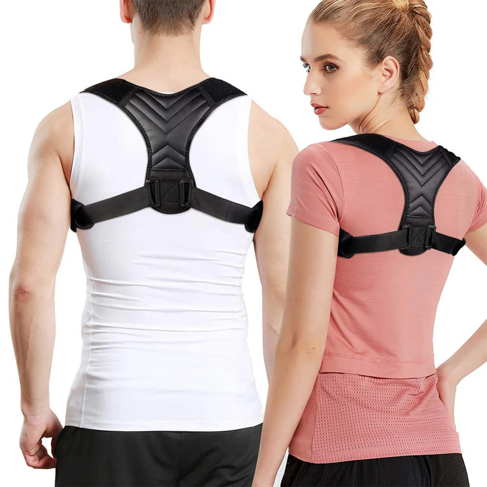 Back Support Belt, Adjustable Upper Back Posture Brace for Men and Women, Spine Support 