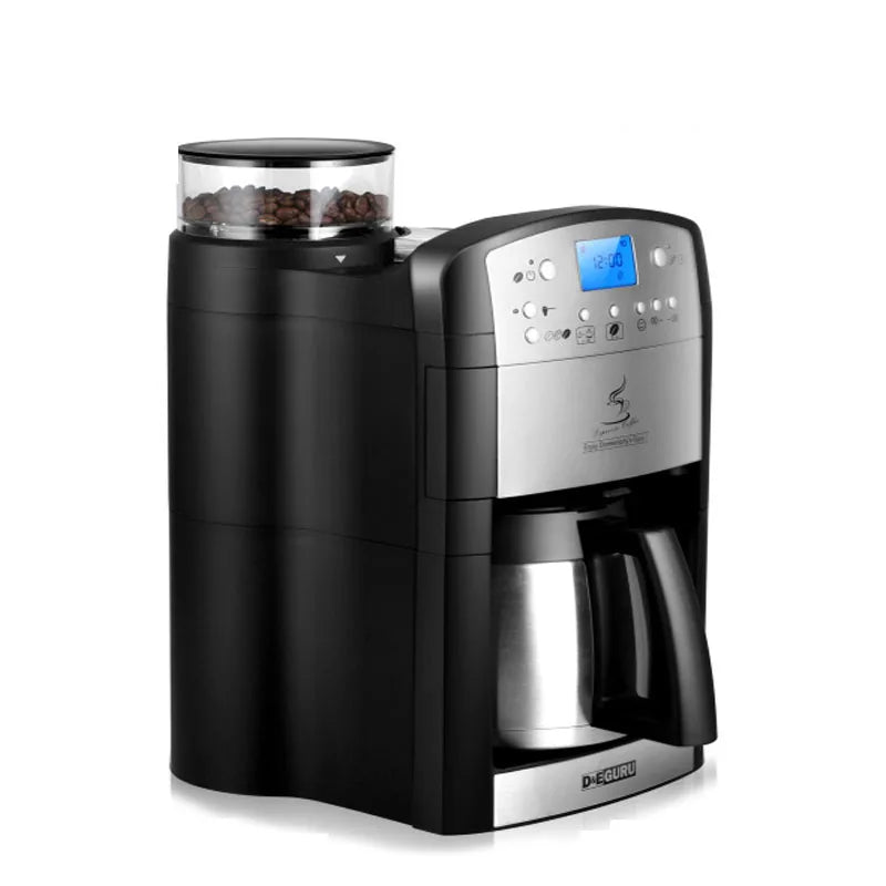 American coffee machine with integrated grinder for home and office, 1500 ml coffee machine 