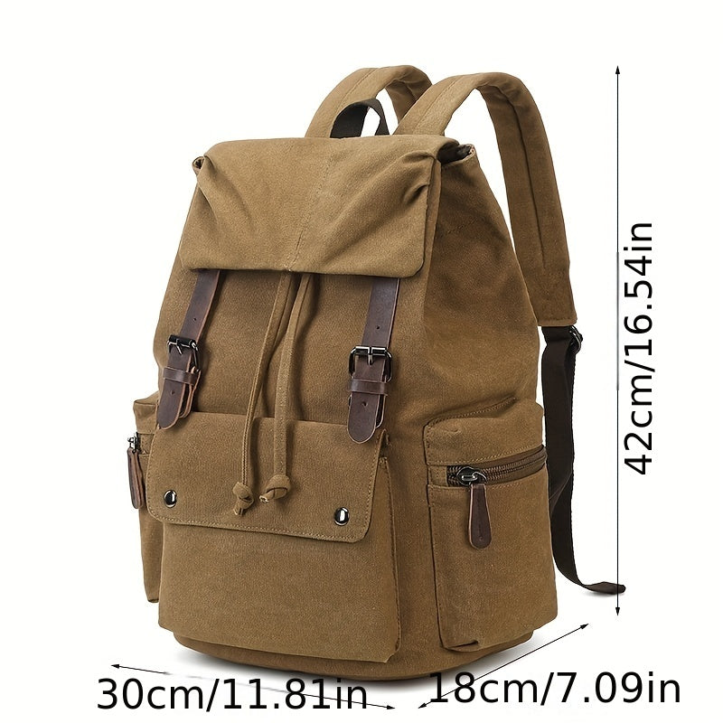 Retro-Canvas-Rucksack, robuster, langlebiger Computer-Rucksack, Schultasche für High-School-Studenten, Arbeiter-Aufbewahrungstasche, Büro-Geschäftsreisen